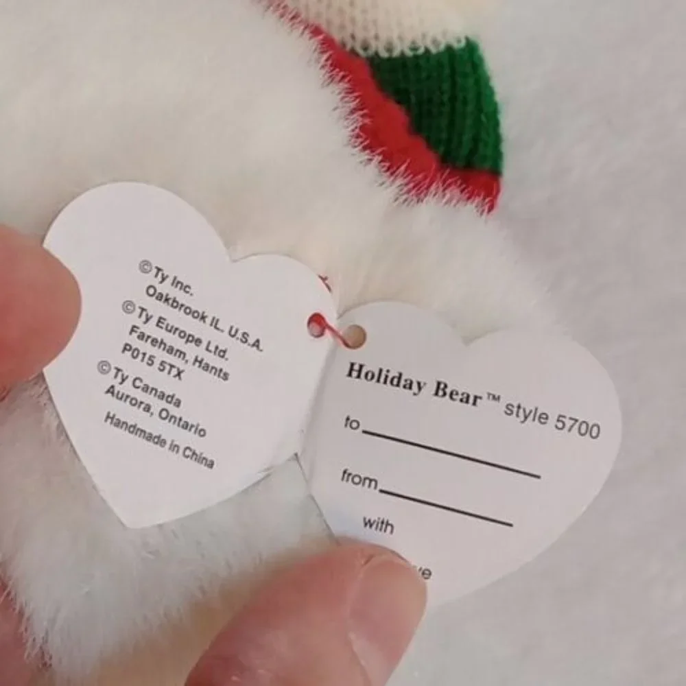 TY Large Beanie Buddy Holiday Christmas Polar Bear Style 5700 Plush 14